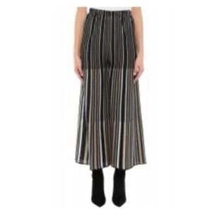 Viki-And Metallic Stripe Wide Leg Cropped‎ Pants